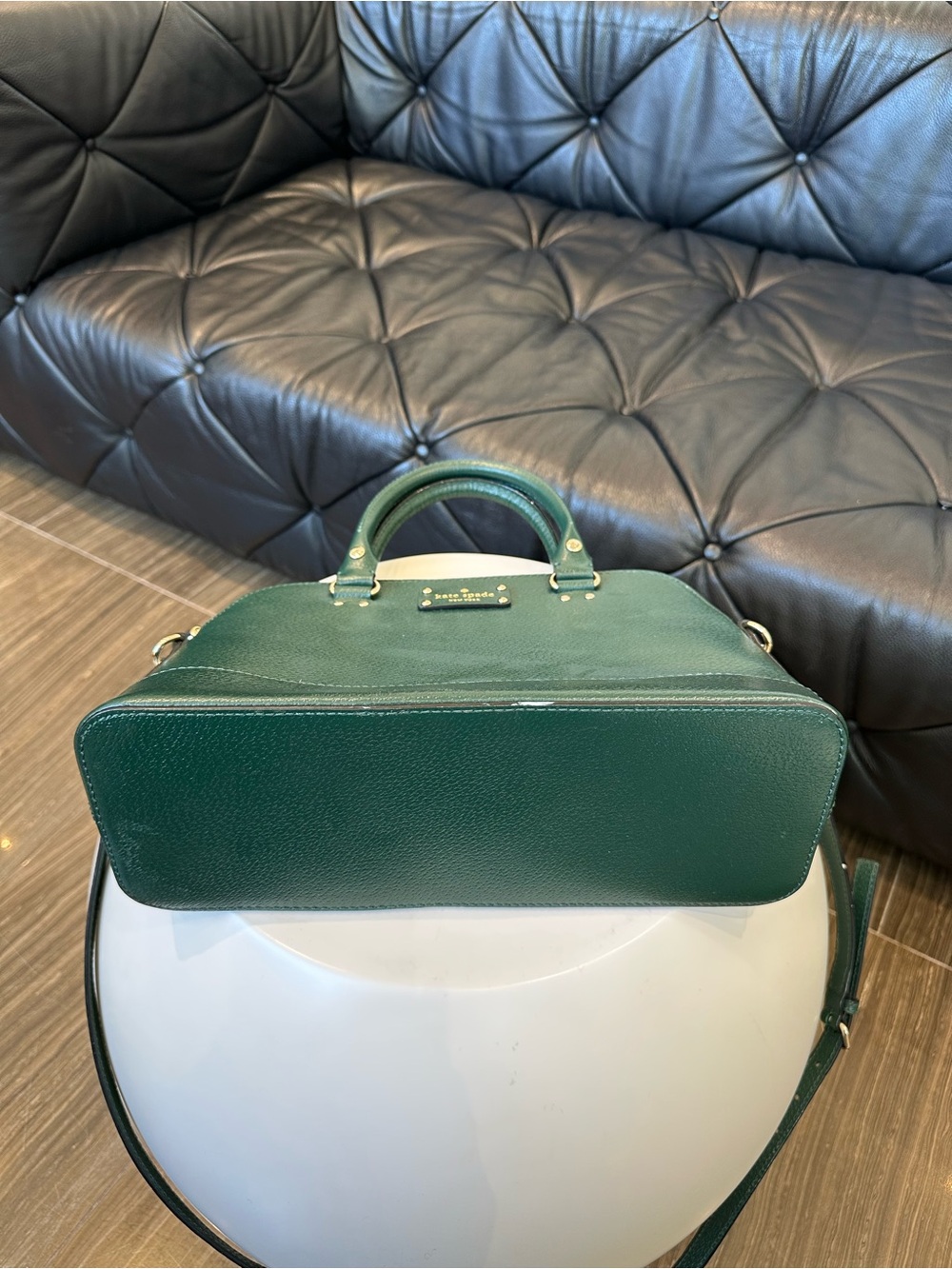 kate spade Emerald Green Pebbled Leather Dome Satchel - Picture 6 of 7